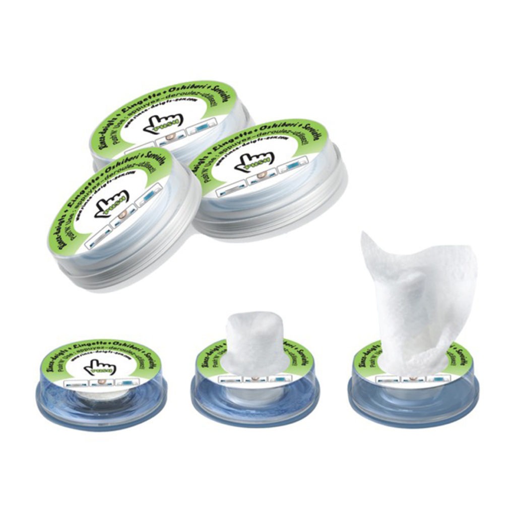 Lingettes compressées Push Compléments d'image Lingettes compressées Push Compléments d'image