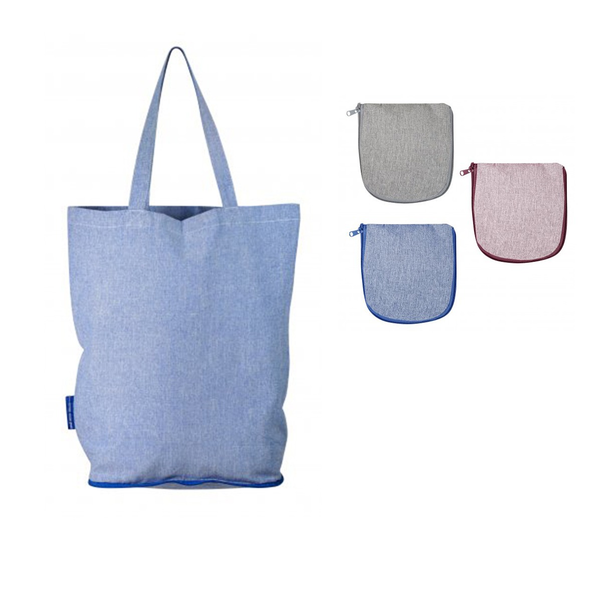 Sac shopping pliable en coton recyclé – Compléments d'image