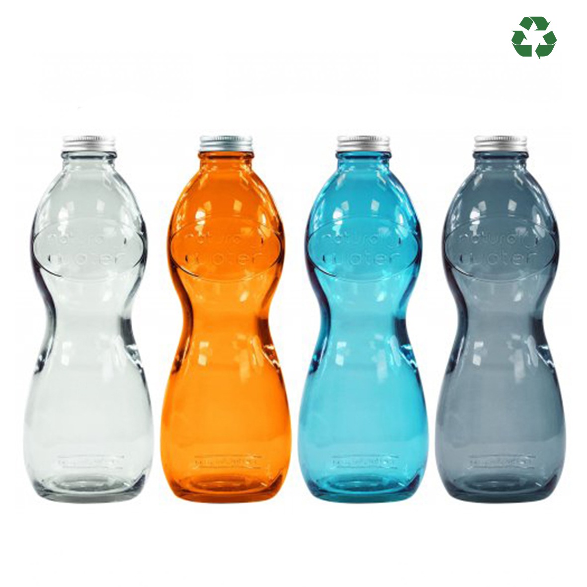 Bouteille d'eau en verre recyclé, 1 Litre – Compléments d'image