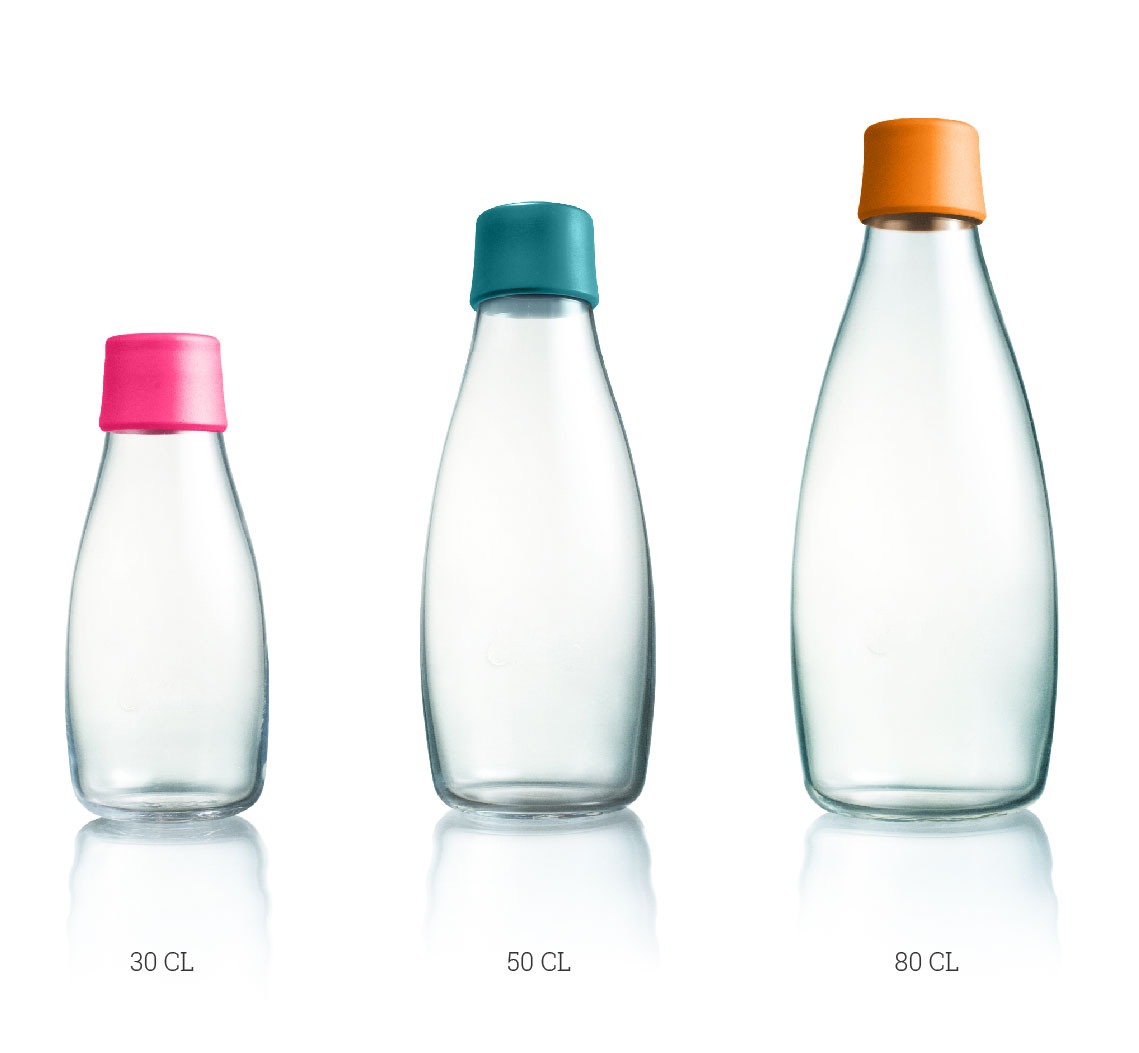 Bouteille d'eau en verre borosilicate, 3 contenances, Fabrication Europe –  Compléments d'image
