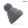 Bonnet tricot pompon beechfield personnalise-5