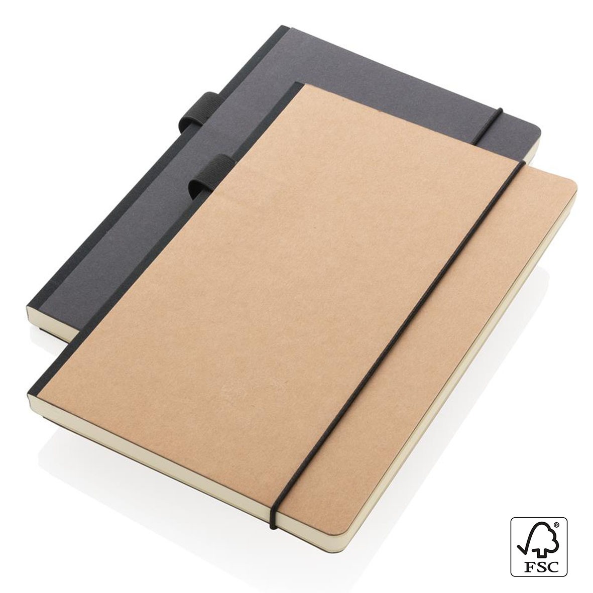 Carnet de notes A5 couverture kraft avec passant pour stylo et pochette –  Compléments d'image