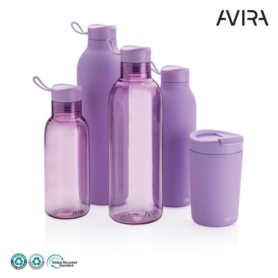 Bouteille d’eau rpet recycle personnalise avira-rose