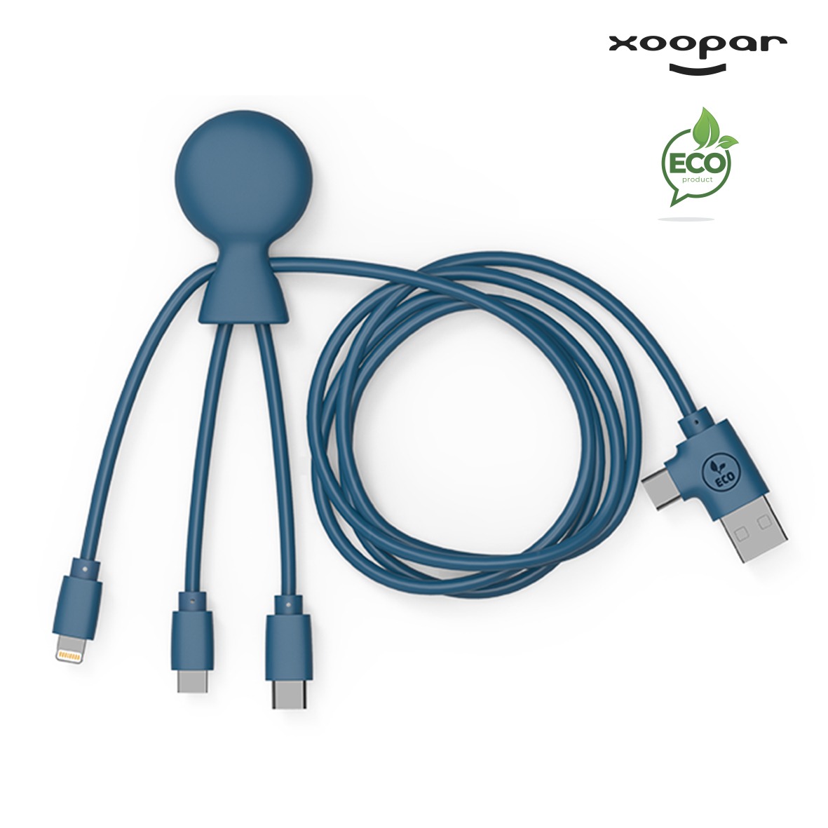 Cable multi connectiques – Mr bio Long recycle Xoopar personnalise-1