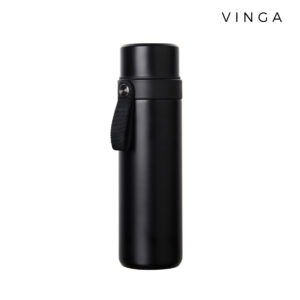 Bouteille isotherme, 750 ml, à double tasse, acier recyclé RCS, Vinga