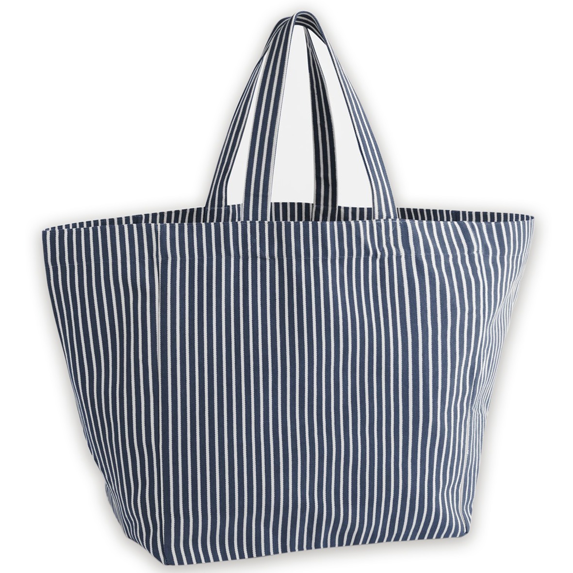 Grand Sac plage shopping raye oversize personnalisable bleu